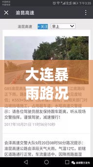 大连暴雨路况实时公布,大连暴雨路况实时公布查询