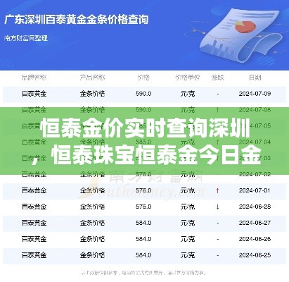 恒泰金价实时查询深圳,恒泰珠宝恒泰金今日金价关注号
