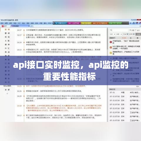 api接口实时监控,api监控的重要性能指标
