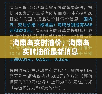 海南岛实时油价,海南岛实时油价最新消息