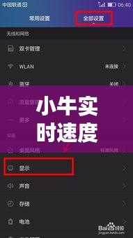小牛实时速度,小牛实时速度怎么调