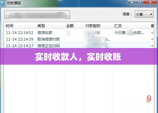 实时收款人,实时收账