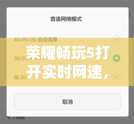 荣耀畅玩5打开实时网速,荣耀畅玩5打开实时网速慢