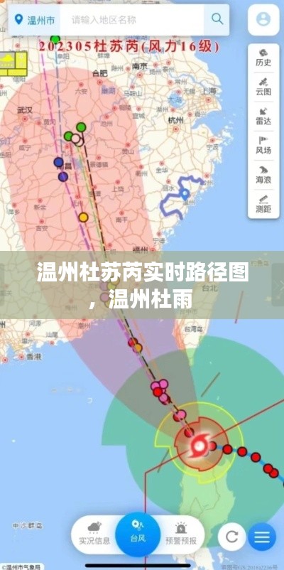 温州杜苏芮实时路径图,温州杜雨