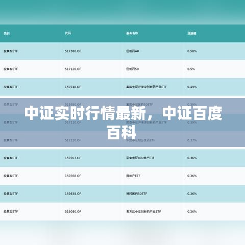 中证实时行情最新,中证百度百科