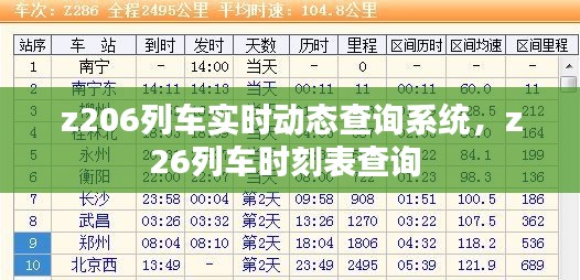 z206列车实时动态查询系统,z26列车时刻表查询
