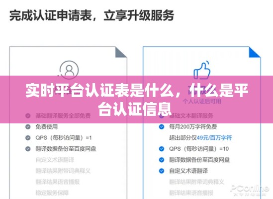 实时平台认证表是什么,什么是平台认证信息
