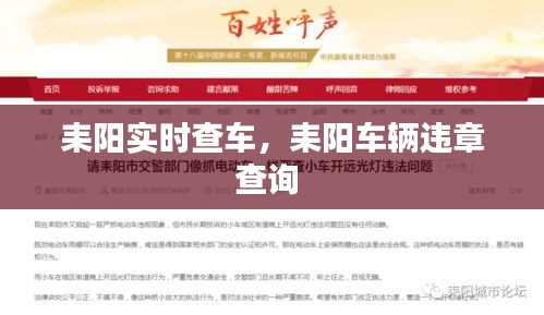 耒阳实时查车,耒阳车辆违章查询