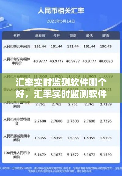 汇率实时监测软件哪个好,汇率实时监测软件哪个好一点