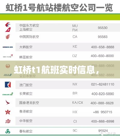 虹桥t1航班实时信息,