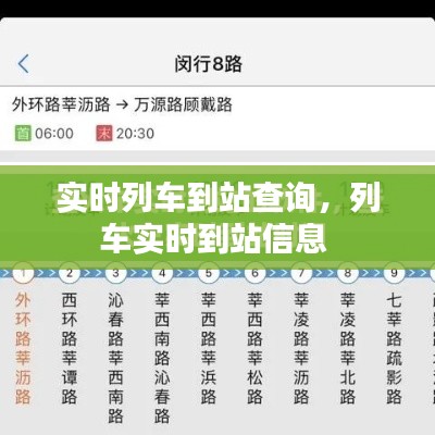 实时列车到站查询,列车实时到站信息