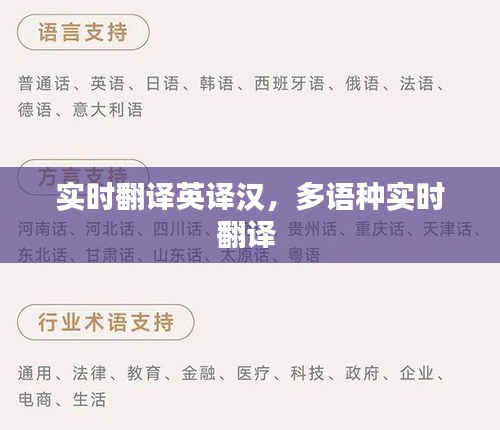 实时翻译英译汉,多语种实时翻译