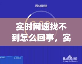 实时网速找不到怎么回事,实时网速不准确