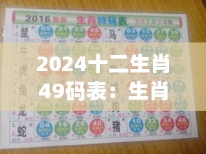 2024十二生肖49码表:生肖数字的娱乐互动新玩法