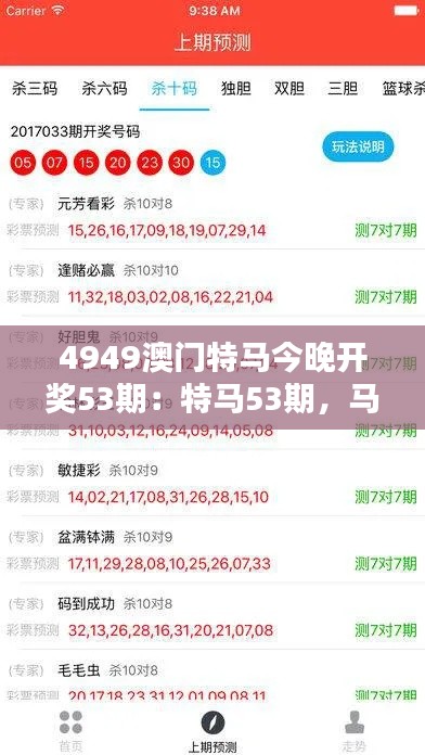 4949澳门特马今晚开奖53期:特马53期,马术爱好者的盛会
