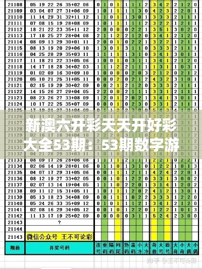 新澳六开彩天天开好彩大全53期:53期数字游戏的深度挖掘