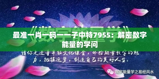 最准一肖一码一一子中特7955:解密数字能量的学问