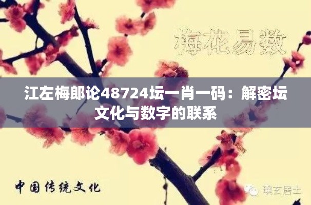 江左梅郎论48724坛一肖一码:解密坛文化与数字的联系