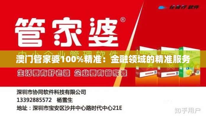 澳门管家婆100%精准:金融领域的精准服务