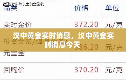 汉中黄金实时消息,汉中黄金实时消息今天