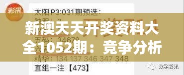 新澳天天开奖资料大全1052期:竞争分析独家视角