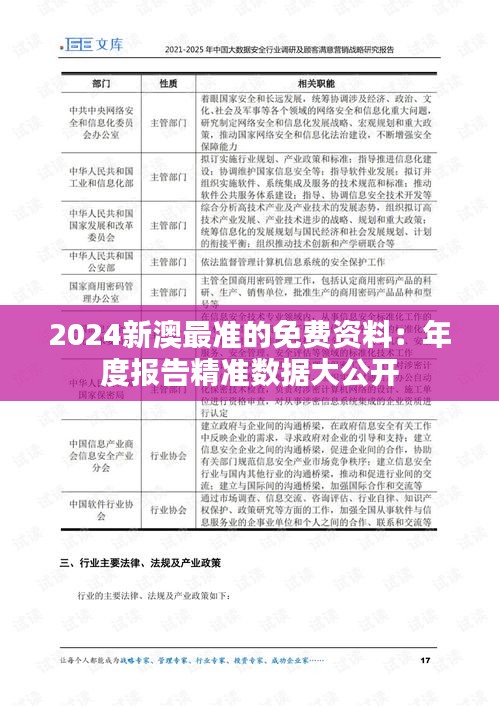 2024新澳最准的免费资料:年度报告精准数据大公开