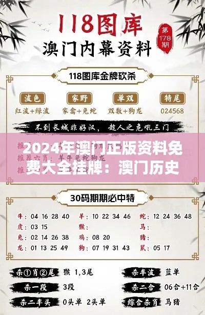 2024年澳门正版资料免费大全挂牌:澳门历史文学资源宝库