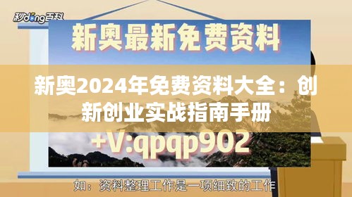 新奥2024年免费资料大全:创新创业实战指南手册