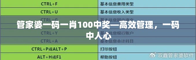 管家婆一码一肖100中奖—高效管理,一码中人心