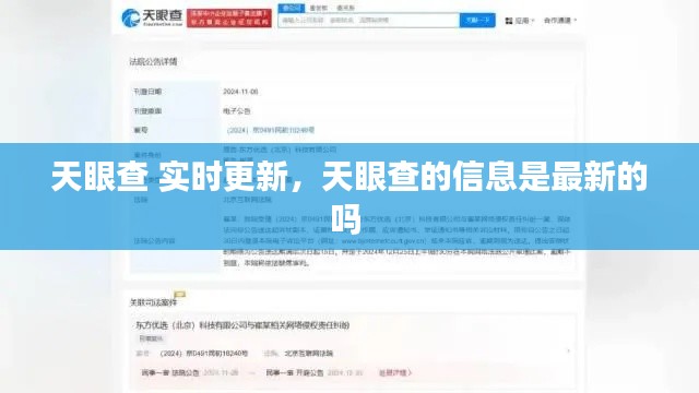 天眼查 实时更新,天眼查的信息是最新的吗