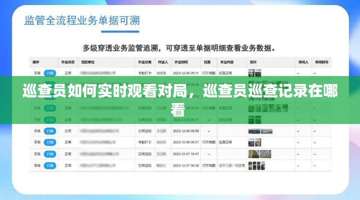 巡查员如何实时观看对局,巡查员巡查记录在哪看