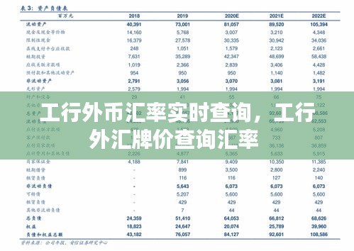工行外币汇率实时查询,工行外汇牌价查询汇率