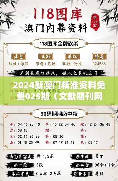 2024新澳门精准资料免费025期(文献期刊网)