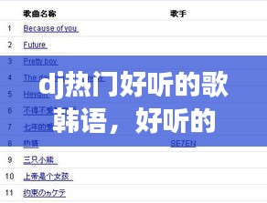 dj热门好听的歌韩语,好听的韩文dj