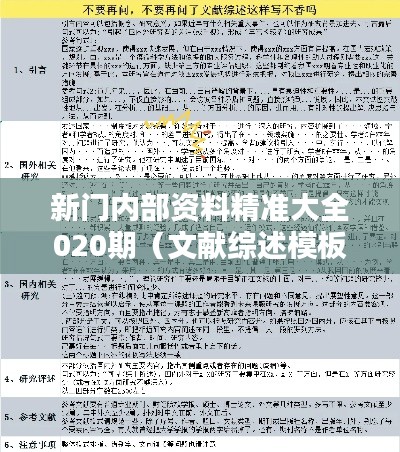 新门内部资料精准大全020期(文献综述模板)