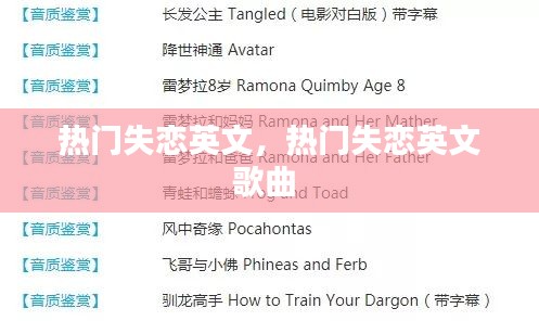 热门失恋英文,热门失恋英文歌曲