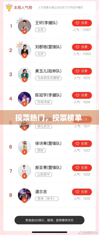 投票热门,投票榜单