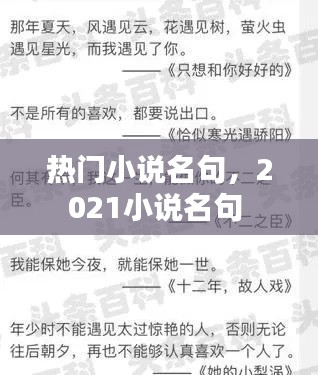 热门小说名句,2021小说名句