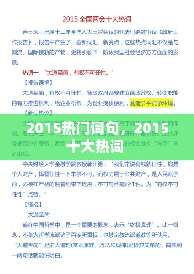 2015热门词句,2015十大热词
