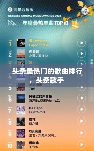 头条最热门的歌曲排行,头条歌手