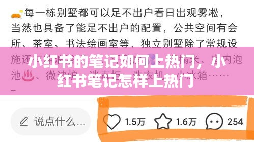 小红书的笔记如何上热门,小红书笔记怎样上热门