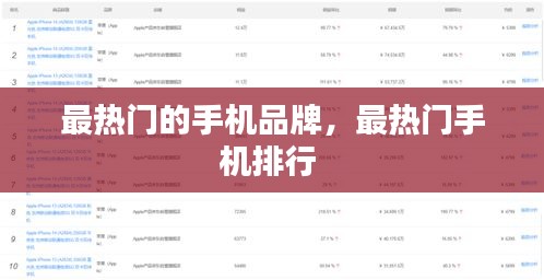 最热门的手机品牌,最热门手机排行