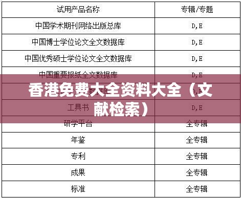 香港免费大全资料大全(文献检索)