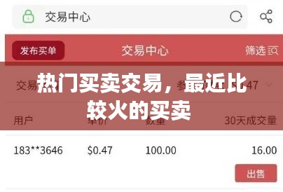热门买卖交易,最近比较火的买卖