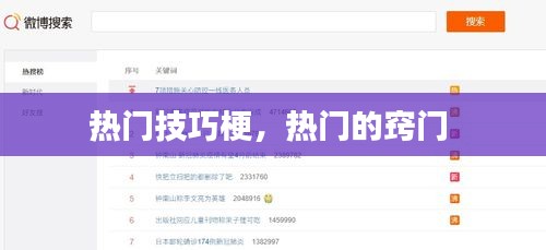 热门技巧梗,热门的窍门