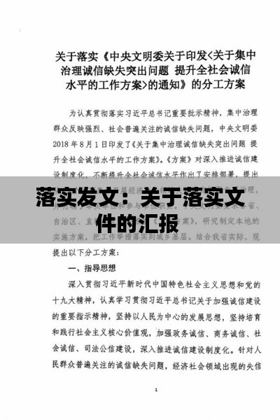 落实发文:关于落实文件的汇报