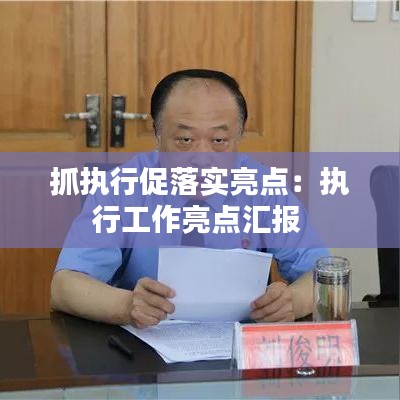 抓执行促落实亮点:执行工作亮点汇报