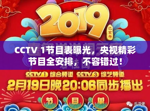CCTV 1节目表曝光，央视精彩节目全安排，不容错过！