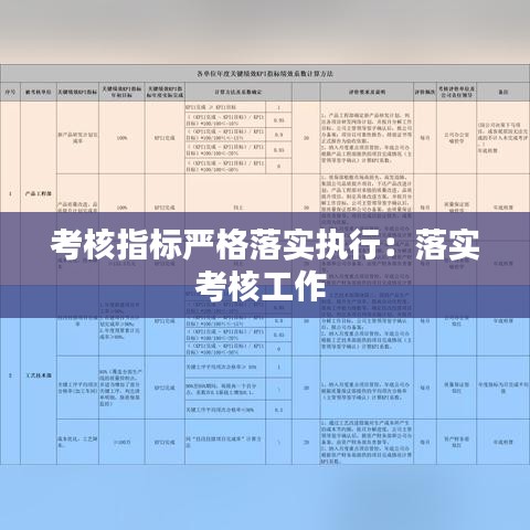 考核指标严格落实执行:落实考核工作