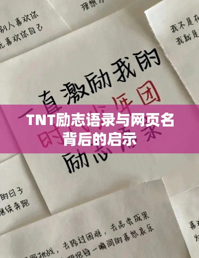 TNT励志语录与网页名背后的启示